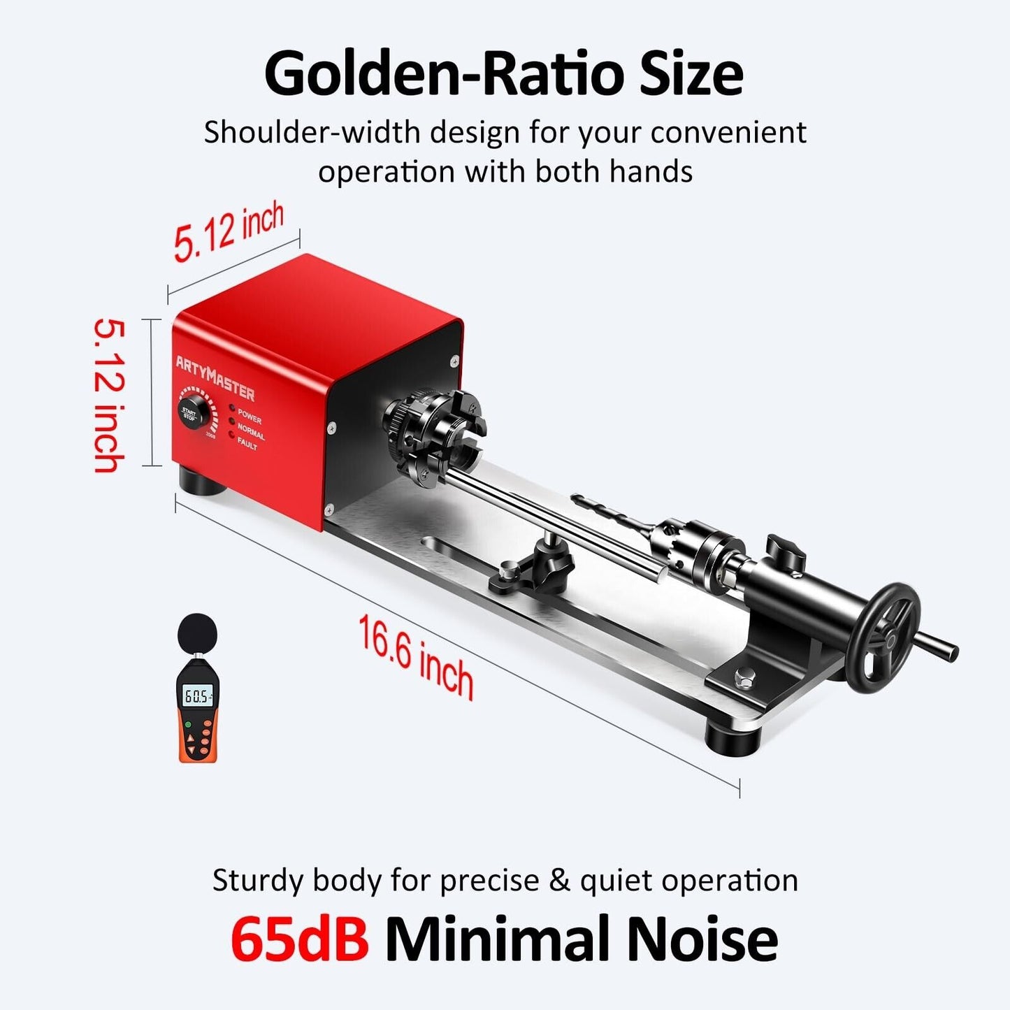 Mini Lathe, Wm101A-Plus Mini Wood Lathe Machine, 24VDC 96W Power Lathe, Small...