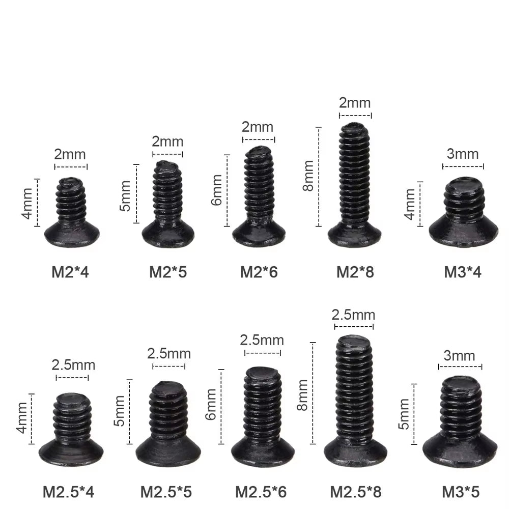 M2 M2.5 M3 KM Screw Flat Head Phillips Screw for Repair Computer Electronics Laptop Screw Kit Home Small Screw