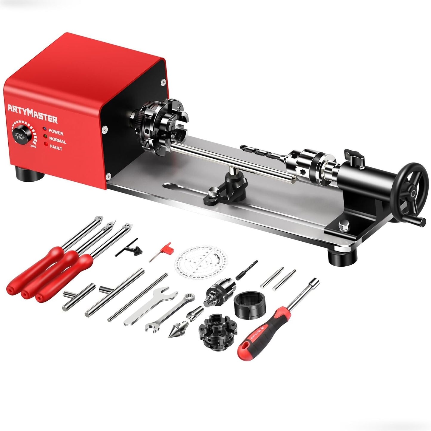 Mini Lathe, Wm101A-Plus Mini Wood Lathe Machine, 24VDC 96W Power Lathe, Small...